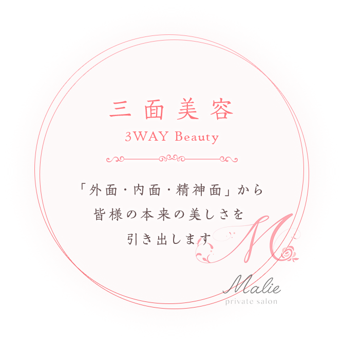 『三面美容』 「外面・内面・精神面」から皆様の本来の美しさを引き出します